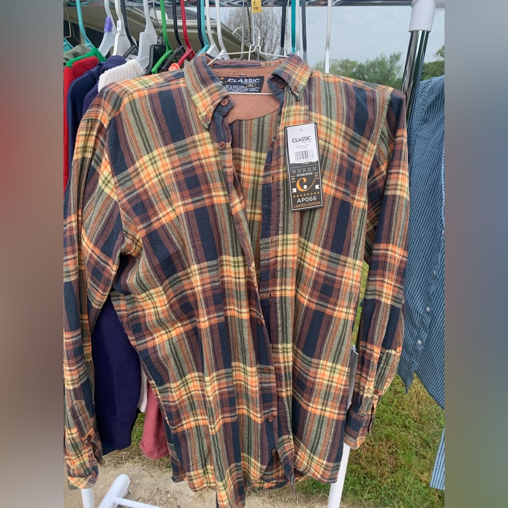 Classic Rugged wear button down plaid shirt.